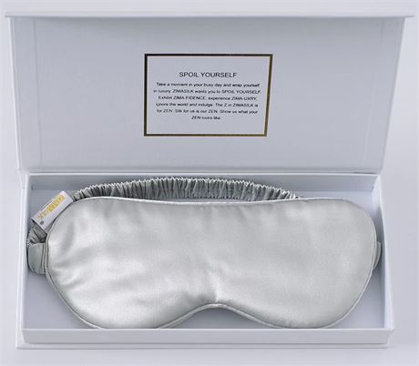 ZIMASILK 100% Mulberry Silk Sleep Mask, Light Grey