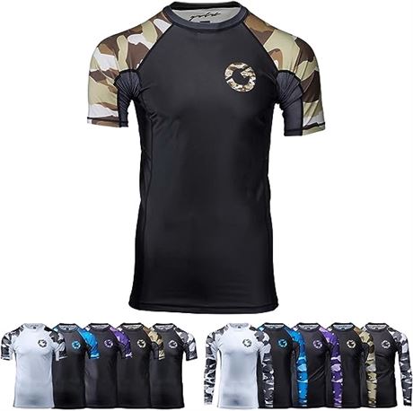 Gold BJJ Jiu Jitsu Rashguard - Camo, Large