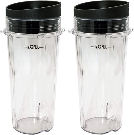 Blendin Replacement 16oz Single Serve Cup with To Go Lid - 2 Pack