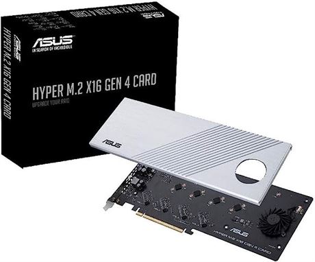 ASUS Hyper M.2 X16 PCIe 4.0 X4 Expansion Card Supports 4 NVMe M.2