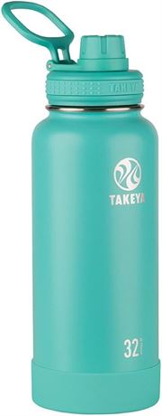 Takeya Actives Insulated Stainless Steel Water Bottle, 32 Ounce, Teal