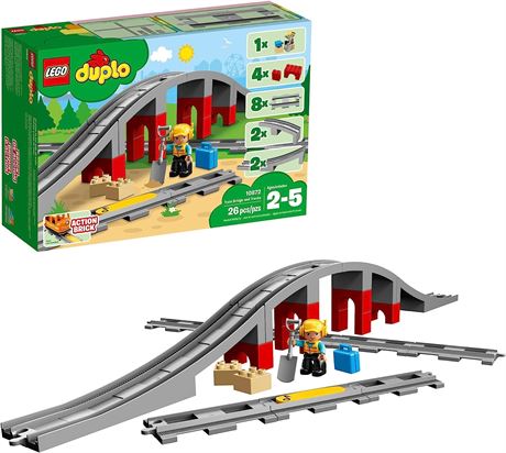 LEGO DUPLO Town Train Bridge and Tracks 10872 - Toy Set for Kids/Toddlers