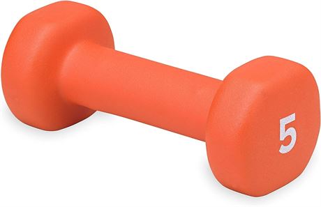 Dumbbell Hand Weight (Sold in Singles), 5lbs, Orange