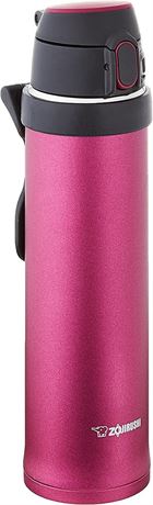 Zojirushi SM-QHE60RK Flip-and-Go Stainless Mug 20-Ounce Hibiscus Red