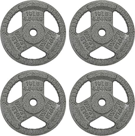 BalanceFrom Powergainz Cast Iron 10 LB Weightlifting Plate - Set of 4