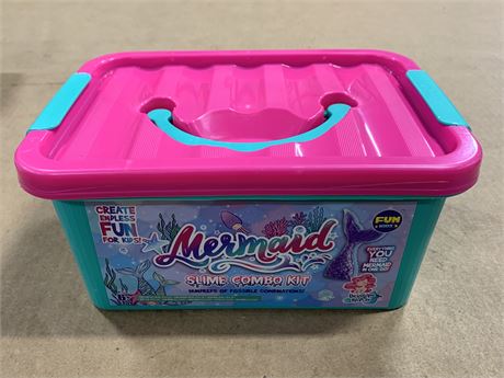 FunKidz Summer Mermaid Slime Kit, Shimmer Slime D.I.Y. Fluffy Glitter Slime