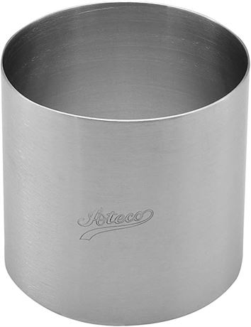 Ateco Round Cake Ring Dessert Mold, 3" High x 3.125" Diameter, Stainless Steel