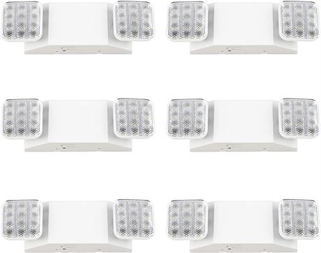 Sunco Lighting Emergency Lights Hard Wired, 120-277V 6 Pack