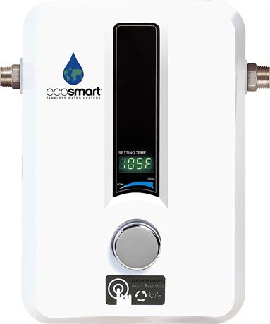 EcoSmart ECO 11 Electric Tankless Water Heater, 13KW at 240 Volts - White