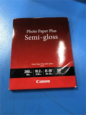 Canon SG-201 8X10(50) Photo Paper Plus Semi-Gloss 8" x 10" (50 Sheets)