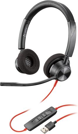 Plantronics - Blackwire 3320 USB-A - Wired, Dual-Ear Headset with Boom Mic