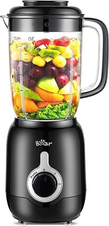 Bear Blender, 700W Smoothie Countertop Blender with 40oz Blender Cup - Black