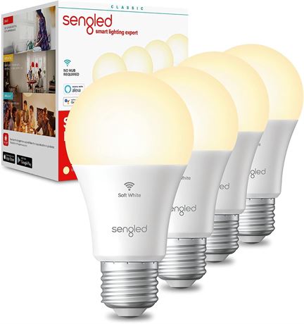 Sengled Alexa Light Bulb,WiFi - White Light - 60W - 4 Pack