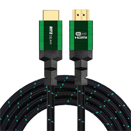 4K HDMI 2.0 Cable 15 ft. by RitzGear. 18 Gbps Ultra High Speed Cord