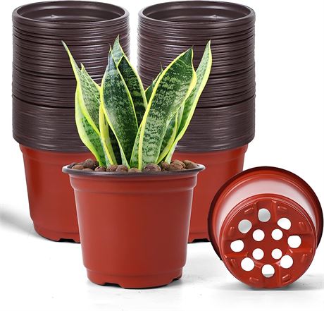 100 Pcs 6 Inch Plant Nursery Pots