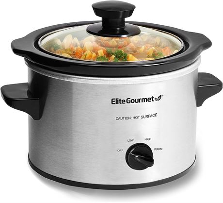 Elite Gourmet MST-250XS# Electric Slow Cooker Ceramic Pot, 1.5 Quart