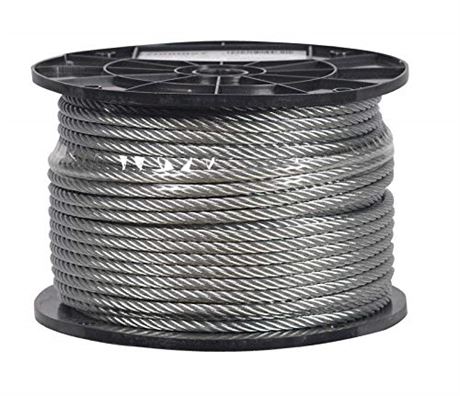 Campbell Chain Galvanized Galvanized Steel 1/4 " Dia. x 250ft L Aircraft Cable