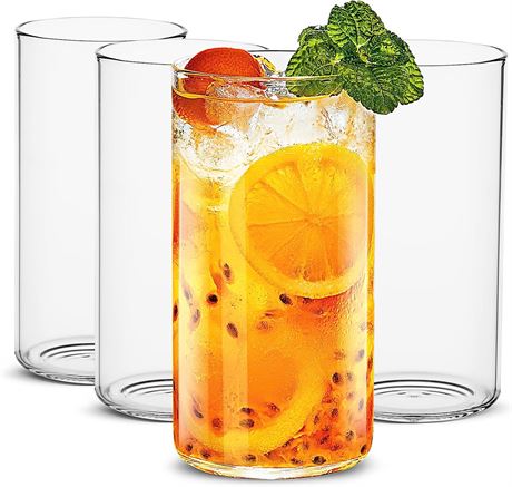 LUXU Drinking Glasses 19 oz, Thin Highball Glasses Set of 4