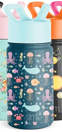 Simple Modern Kids Water Bottle with Straw Lid - 14oz - Under The Sea