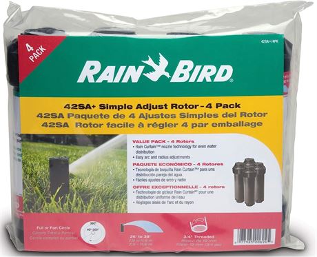 Rain Bird 42SA+/4PK, Adjustable 40� - 360� Pattern, 26' - 38' Spray Distance