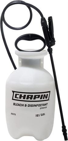 Chapin International Disinfectant Bleach Sprayer, 1 Gallon, Translucent White