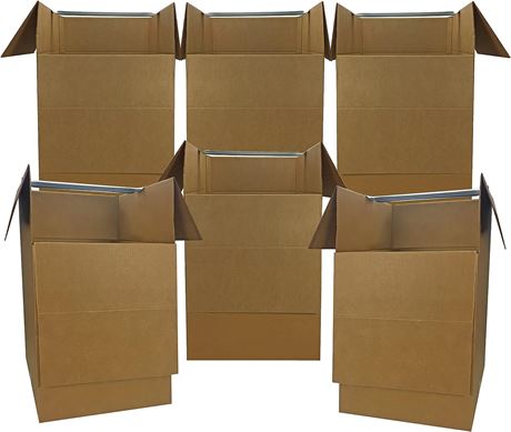 Uboxes Wardrobe Boxes - Qty: 6 Boxes w Bars