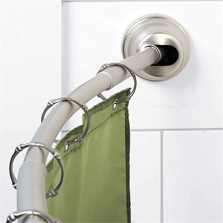 Zenna Home NeverRust Dual Mount Curved Shower Rod, 32" to 40", Brushed Nickel