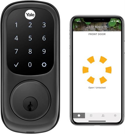 Yale Assure Lock - Wi-Fi Touchscreen Smart Lock, Black Suede