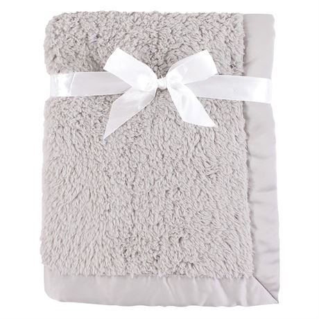 Hudson Baby Unisex Baby Sherpa Plush Blanket - One Size - Gray