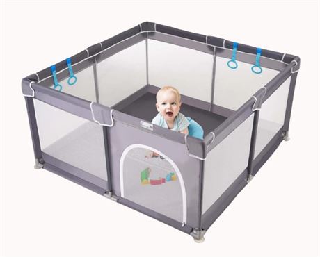 Li'l Pengyu Baby Playpen - Small (50x50) - Grey