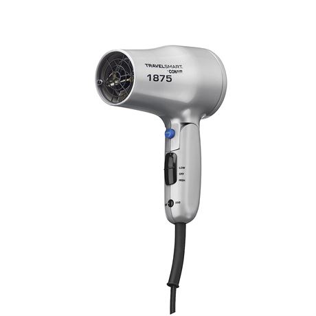 Conair 1875 Watt Compact Dual Voltage Travel Hair Dryer with Folding Handle