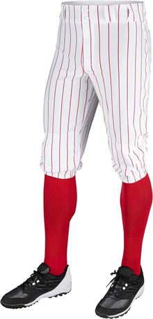 CHAMPRO Triple Crown Classic Baseball Knickers Pinstripe - Sm - White/Scarlet