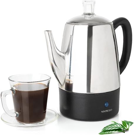 Mixpresso Electric Percolator Coffee Pot, 10 Cups