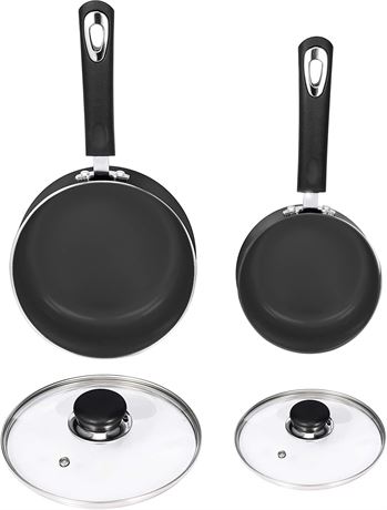 Utopia Kitchen Nonstick Saucepan Set with Lid - 1 Quart and 2 Quart