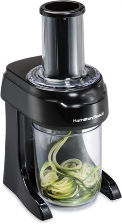 Hamilton Beach 3-in-1 Electric Vegetable Spiralizer & Slicer, 6-Cups, Black