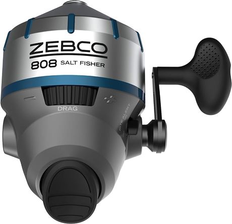 Zebco 808 Saltwater Spincast Fishing Reel, Size 80, Silver