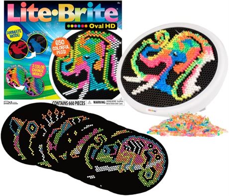 Lite Brite Oval High Definition - Light Up Toy � 650 Mini Pegs