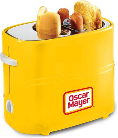 Oscar Mayer 2 Slot Hot Dog and Bun Toaster with Mini Tongs, Hot Dog Toaster