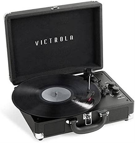 Victrola Journey+ Bluetooth Suitcase Record Player, Black (VSC-400SB-BLK-SDF)