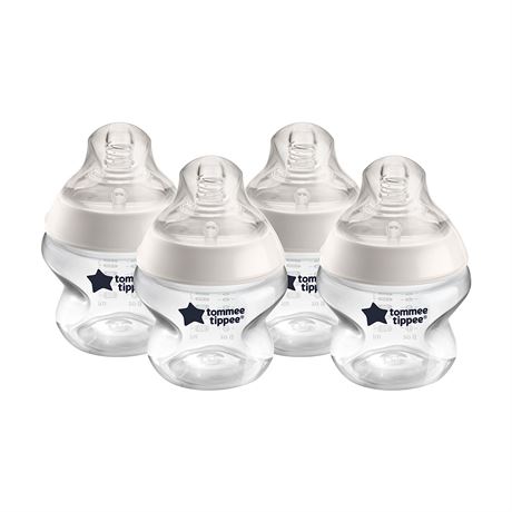 Tommee Tippee Closer to Nature Anti-Colic Baby Bottle, 5oz, Pack of 4