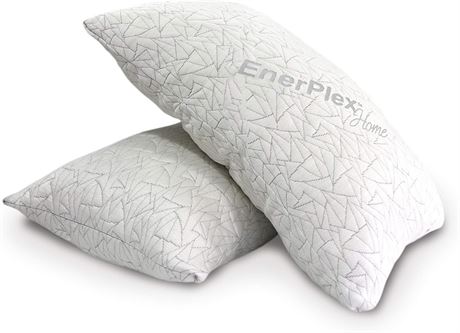 EnerPlex Memory Foam Pillows - Pack of 2 Adjustable King Size Pillows