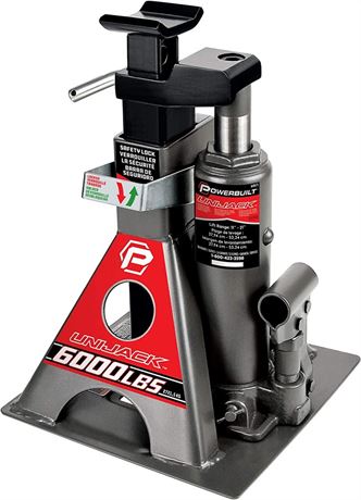 Powerbuilt 3 Ton, Bottle Jack and Jack Stands in One, 6000 Pound Capacity