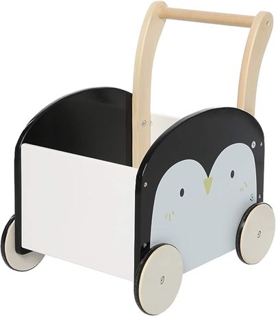 labebe Wooden Push Learning Walker for Toddler Cute Penguin