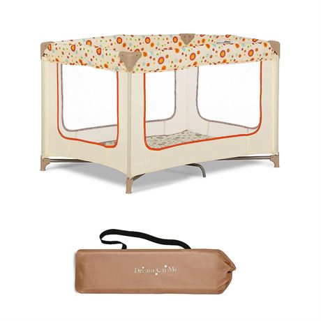 Dream On Me Zodiak Portable Playard with Carry Bag & Shoulder Strap, Beige