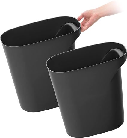 IRIS USA 6 Gallon / 24 Quart Plastic Wastebasket Trash Cans, 2-Pack