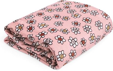 Vera Bradley Oversized Plush Throw Blanket, Twin/Twin XL, Paisley Daisy Pink