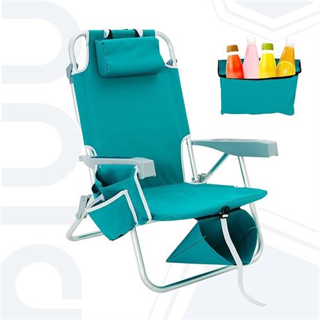 BLUU Backpack Beach Chair - 5 Position - Teal