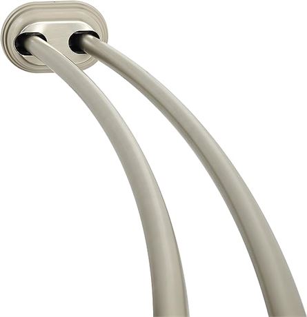 Zenna Home Double Curved Tension Shower Curtain Rod 50 to 72-Inch, Satin Nickel