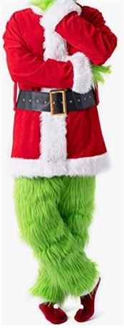 Deluxe Velvet Adult Grinch Santa Suit, Large