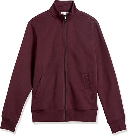 Amazon Essentials Men's Full-Zip Fleece Mock Neck Sweatshirt, Medium, Burgundy